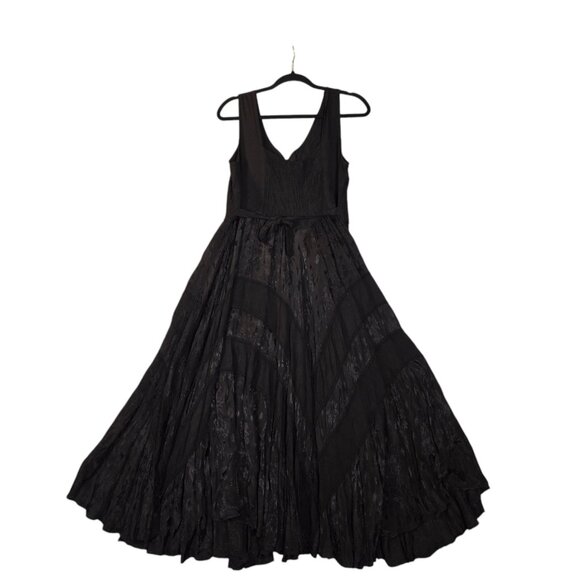 Just Cruising Womens Free Size Midi Dress Black Flowy Whimsygoth Fairygrunge - Picture 6 of 14